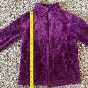 Girls Soft Plush Full Zip Jacket Color: Bright Plum Size XS-6/7